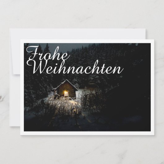 Carte Vœux de Noël avec maison de sorcière (Devant)