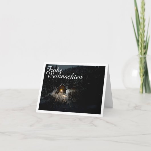 Carte Vœux de Noël avec maison de sorcière (Devant)