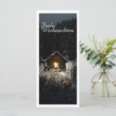 Carte Vœux de Noël avec maison de sorcière (Debout devant)