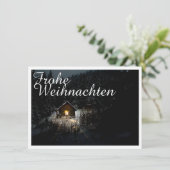 Carte Vœux de Noël avec maison de sorcière (Debout devant)