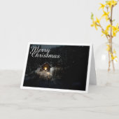 Carte Vœux de Noël avec Maison de Sorcière (Fleur jaune)