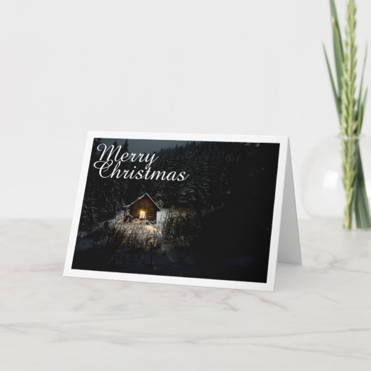 Carte Vœux de Noël avec Maison de Sorcière (Devant)