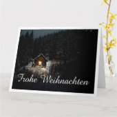 Carte Vœux de Noël avec maison de sorcière (Fleur jaune)