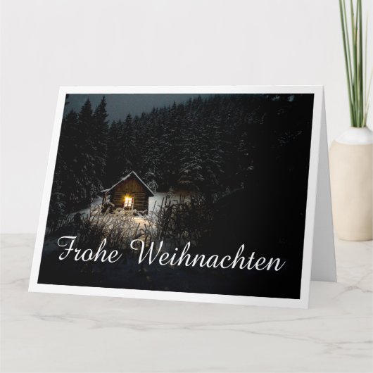 Carte Vœux de Noël avec maison de sorcière (Devant)