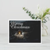 Carte Vœux de Noël avec Maison de Sorcière (Debout devant)