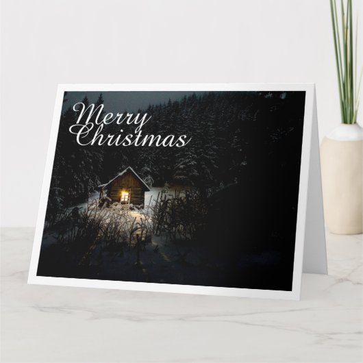 Carte Vœux de Noël avec Maison de Sorcière (Devant)