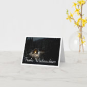 Carte Vœux de Noël avec maison de sorcière (Fleur jaune)