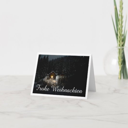 Carte Vœux de Noël avec maison de sorcière (Devant)