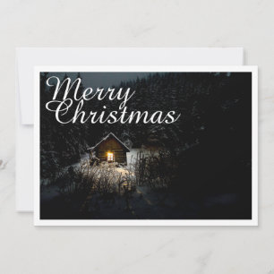 Carte Vœux de Noël avec Maison de Sorcière