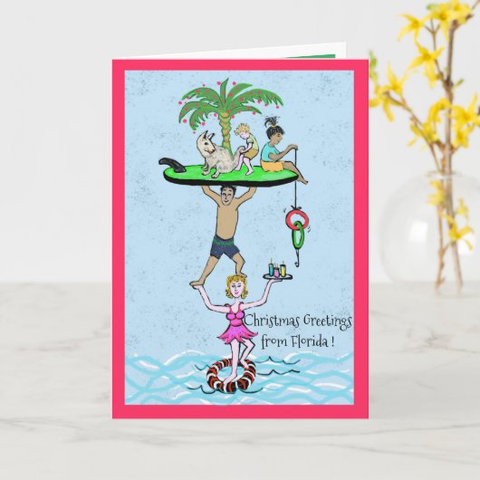 Carte Vœux de Noël de Floride (Fleur jaune)