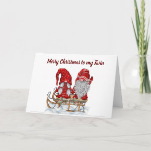 CARTE VOEUX DE NOËL DE JUMEAUX PATERNELS À JUMEAUX