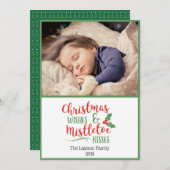 Carte Voeux de Noël et bisous de mélèze (Devant / Derrière)