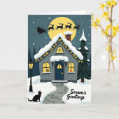 Carte Vœux de Noël festifs (Fleur jaune)