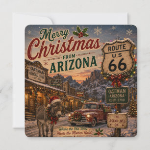 Carte Vœux de Noël sur la route 66 en Arizona