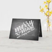 Carte Vœux de Noël sur le tableau noir (Fleur jaune)