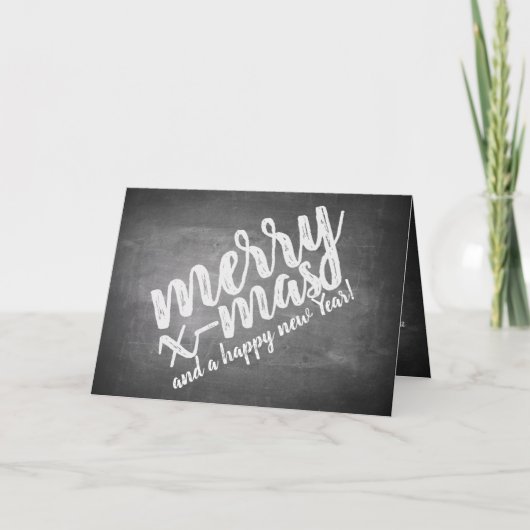 Carte Vœux de Noël sur le tableau noir (Devant)