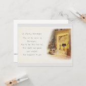 Carte Voeux de Noël vintage (Devant/Arrière en situation)