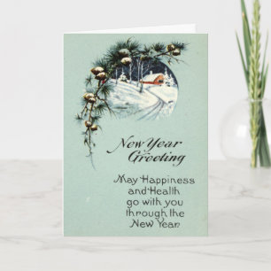 Carte Vœux de Nouvel An 1915 Vintage