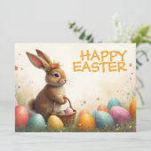 Carte Vœux de printemps du lapin de Pâques (Debout devant)