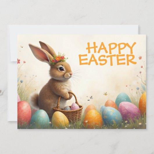 Carte Vœux de printemps du lapin de Pâques (Devant)