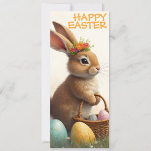 Carte Vœux de printemps du lapin de Pâques