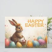 Carte Vœux de printemps du lapin de Pâques (Debout devant)