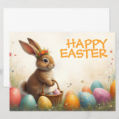 Carte Vœux de printemps du lapin de Pâques (Devant / Derrière)