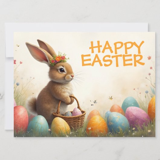 Carte Vœux de printemps du lapin de Pâques (Devant)