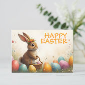 Carte Vœux de printemps du lapin de Pâques (Debout devant)