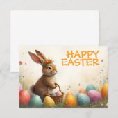 Carte Vœux de printemps du lapin de Pâques (Devant / Derrière)