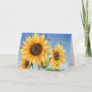 Carte Vœux de Rosh Hashanah au Tournesol Jaune
