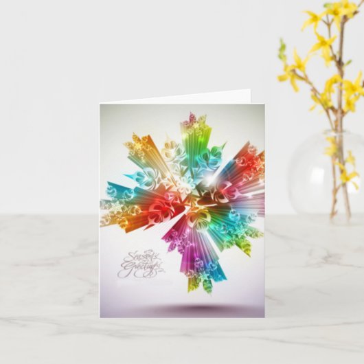 Carte Vœux de saison (Fleur jaune)