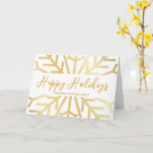 Carte Vœux de saison Entreprise Flocon de neige Or Blanc (Fleur jaune)