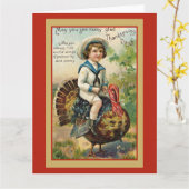 Carte Vœux de Thanksgiving vintage (Fleur jaune)