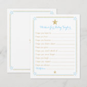 Carte Vœux de Twinkle Little Star pour Bébé Bleu Or (Devant / Derrière)