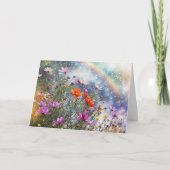 Carte Vœux d'équinoxe de printemps avec des fleurs (Devant)