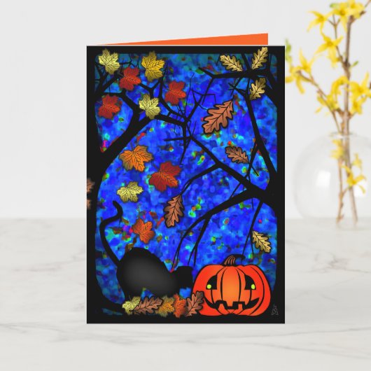 Carte Voeux d'Halloween (Fleur jaune)