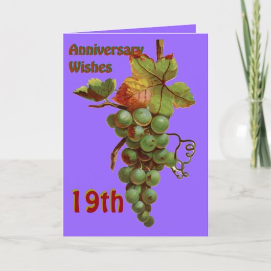 Carte voeux du 19e anniversaire, personnalisable (Devant)