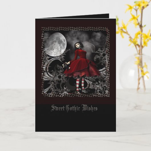 Carte Voeux gothiques (Fleur jaune)