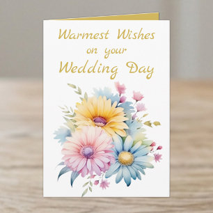 Carte Vœux les plus chaleureux fleurs de mariage jour en