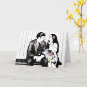 Carte Voeux mariages (Fleur jaune)