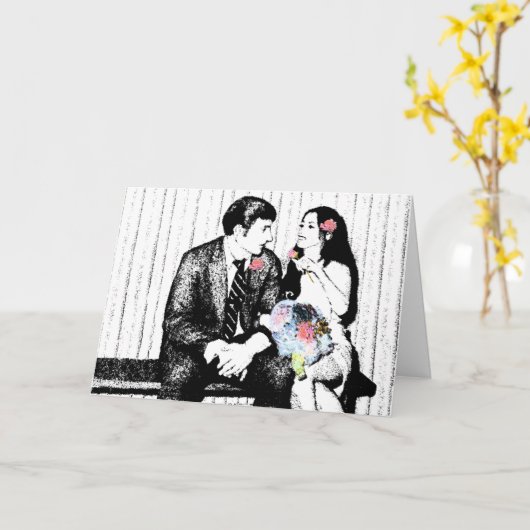 Carte Voeux mariages (Fleur jaune)