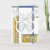 Carte Voeux papillon papier (Devant)
