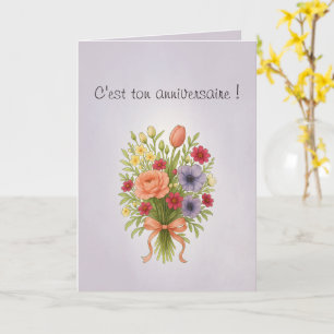 Carte voeux pliée, couleur lilas et rêves