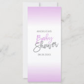 Carte Voeux pour Baby shower Lavender Purple Elephant (Dos)