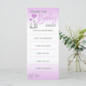 Carte Voeux pour Baby shower Lavender Purple Elephant (Debout devant)