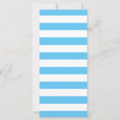 Carte Voeux pour bébé garçon, bleu, rayures, baby shower (Dos)