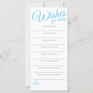 Carte Voeux pour bébé garçon, bleu, rayures, baby shower