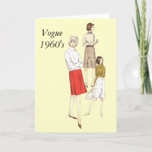 Carte Vogue 1960s Blank greetings Card