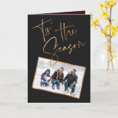 Carte Voici la citation de la saison Black Minimal photo (Fleur jaune)